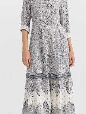 Loft Classic Black & White Printed Dress